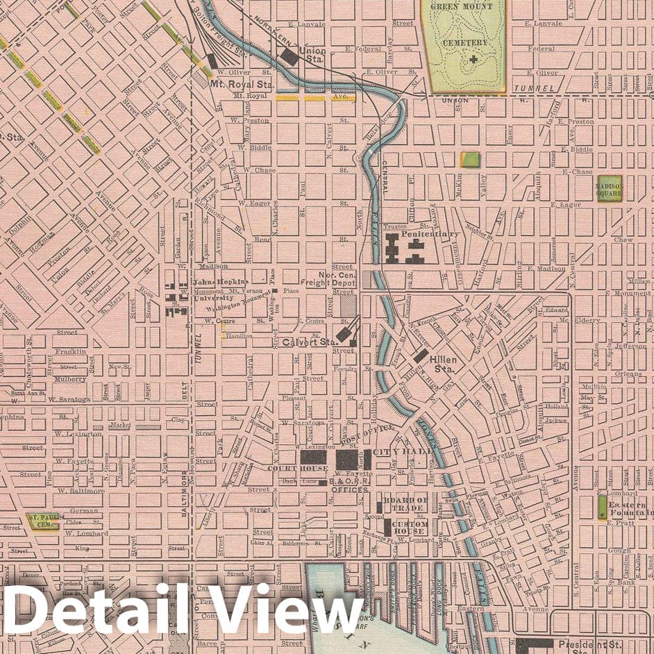 Historic Map : Baltimore 1903 , Rand McNally Business Atlas , Vintage Wall Art