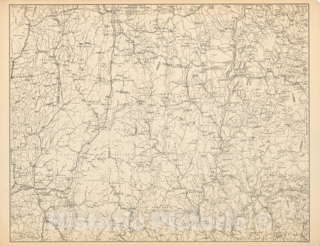 Historic Map : Vermont 1908 , Northeast U.S. State & City Maps , Vintage Wall Art