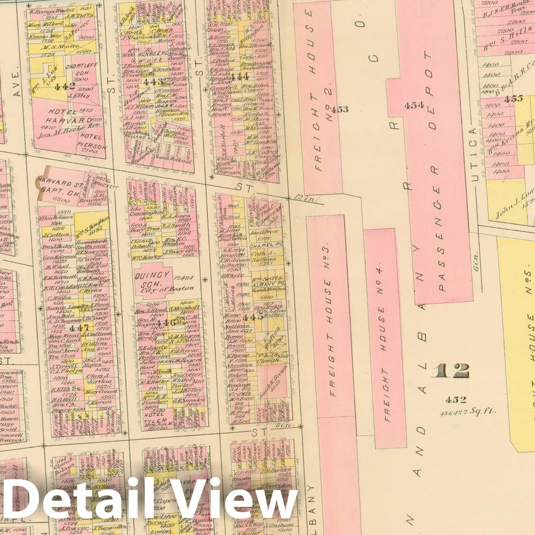 Historic Map : Atlas City of Boston, Boston Proper, Volume I, Boston 1883 Plate I , Vintage Wall Art