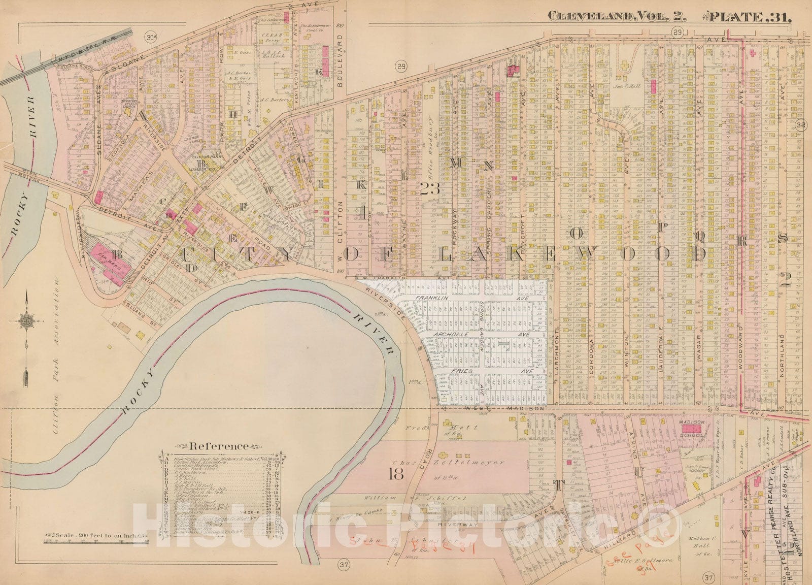 Historic Map : Plat Book of The City of Cleveland, Vol. Two, 1912 Plate 031 , Vintage Wall Art