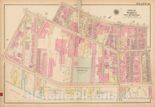 Historic Map : Atlas City of Boston, Boston Proper and Back Bay, Boston 1922 Plate 016 , Vintage Wall Art