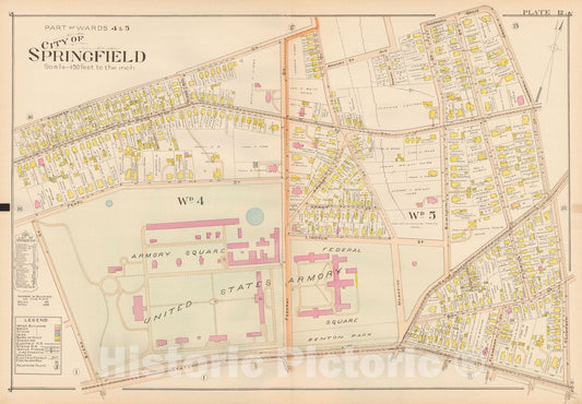 Historic Map : Atlas City of Springfield, Springfield 1899 Plate 012 , Vintage Wall Art