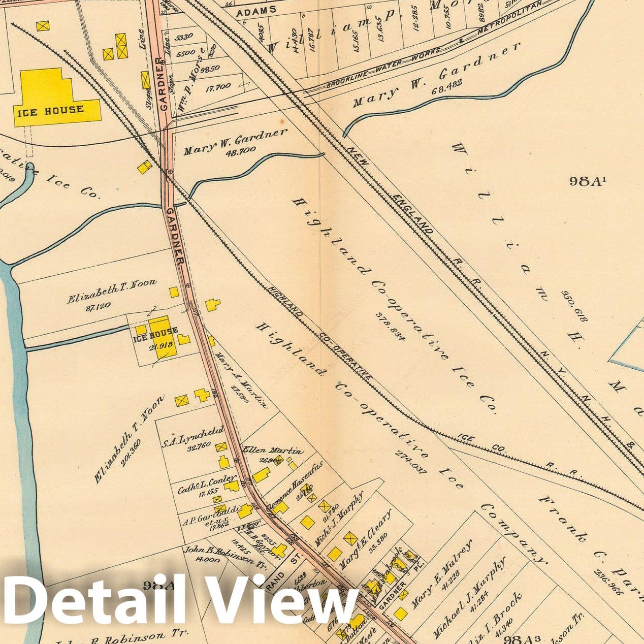 Historic Map : Atlas City of Boston, West Roxbury 1914 Plate 024 , Vintage Wall Art