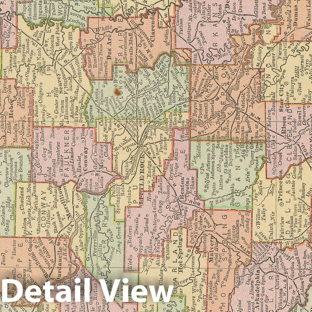 Historic Map : Arkansas 1900 , Universal Atlas World , Vintage Wall Art