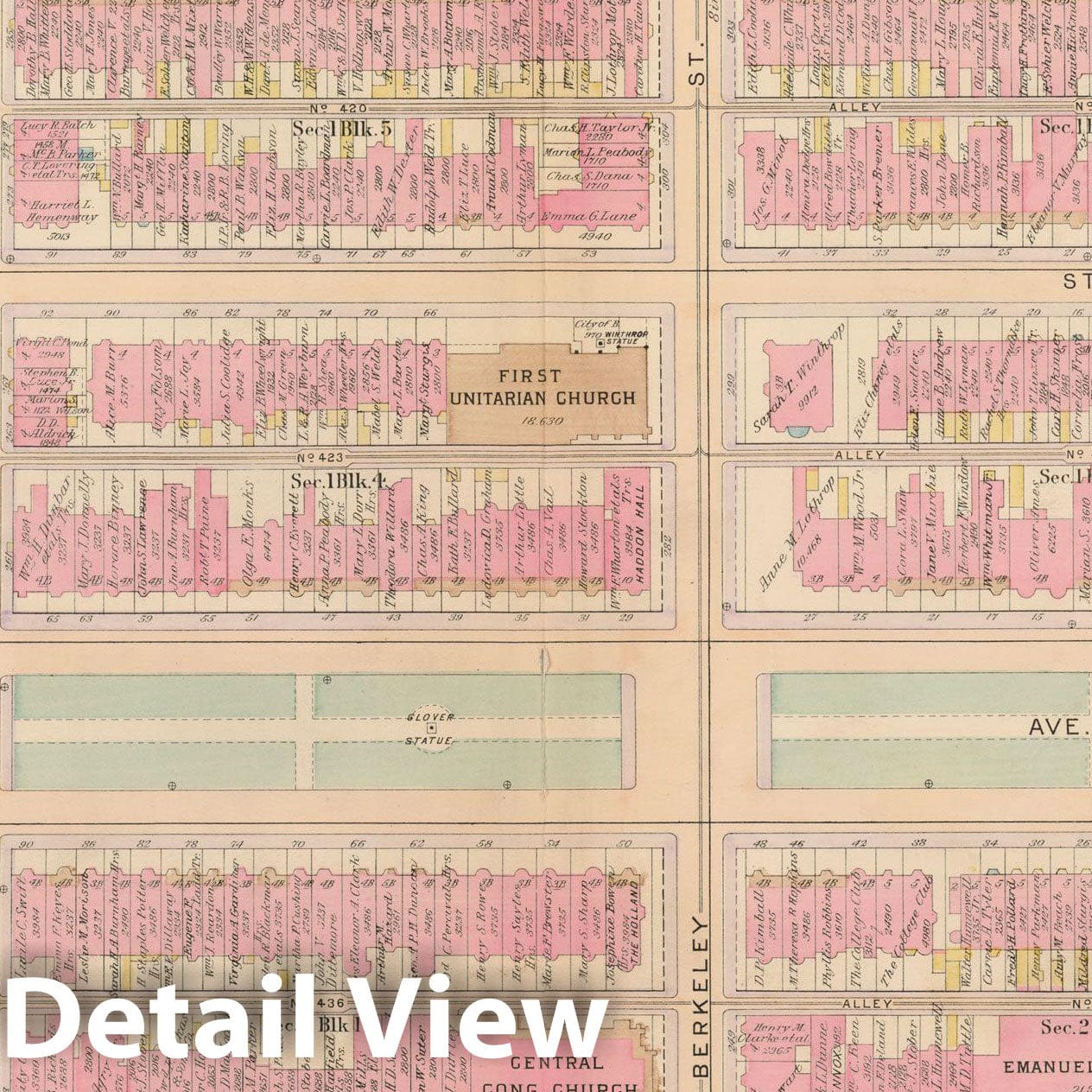 Historic Map : Atlas City of Boston, Boston Proper and Back Bay, Boston 1922 Plate 020 , Vintage Wall Art