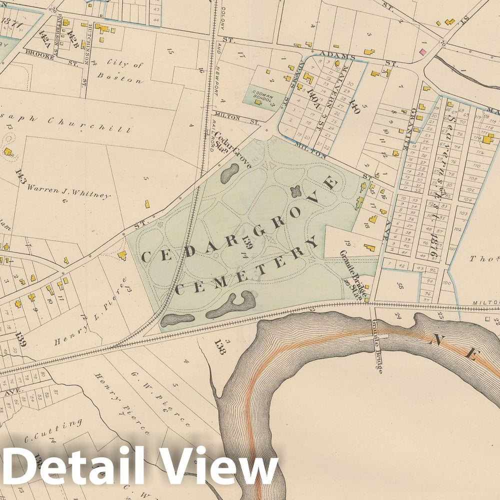 Historic Map : City Atlas of Boston, Massachusetts, Dorchester 1882 Plate 031 , Vintage Wall Art