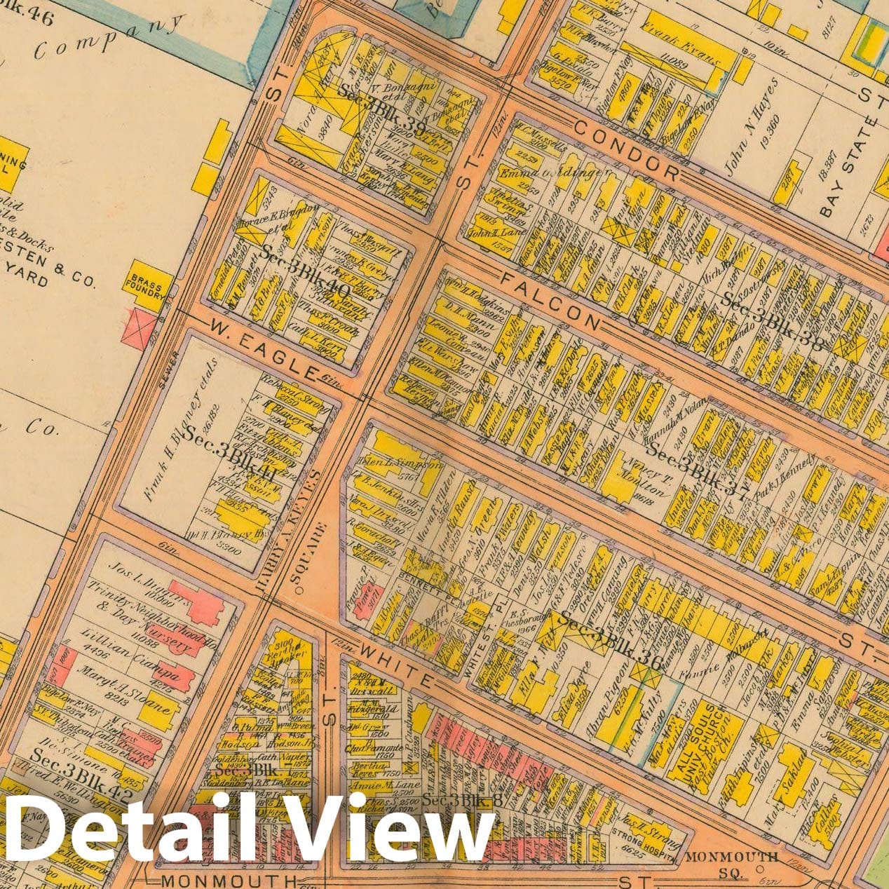 Historic Map : Atlas City of Boston: Charlestown and East Boston, East Boston 1922 Plate 026 , Vintage Wall Art
