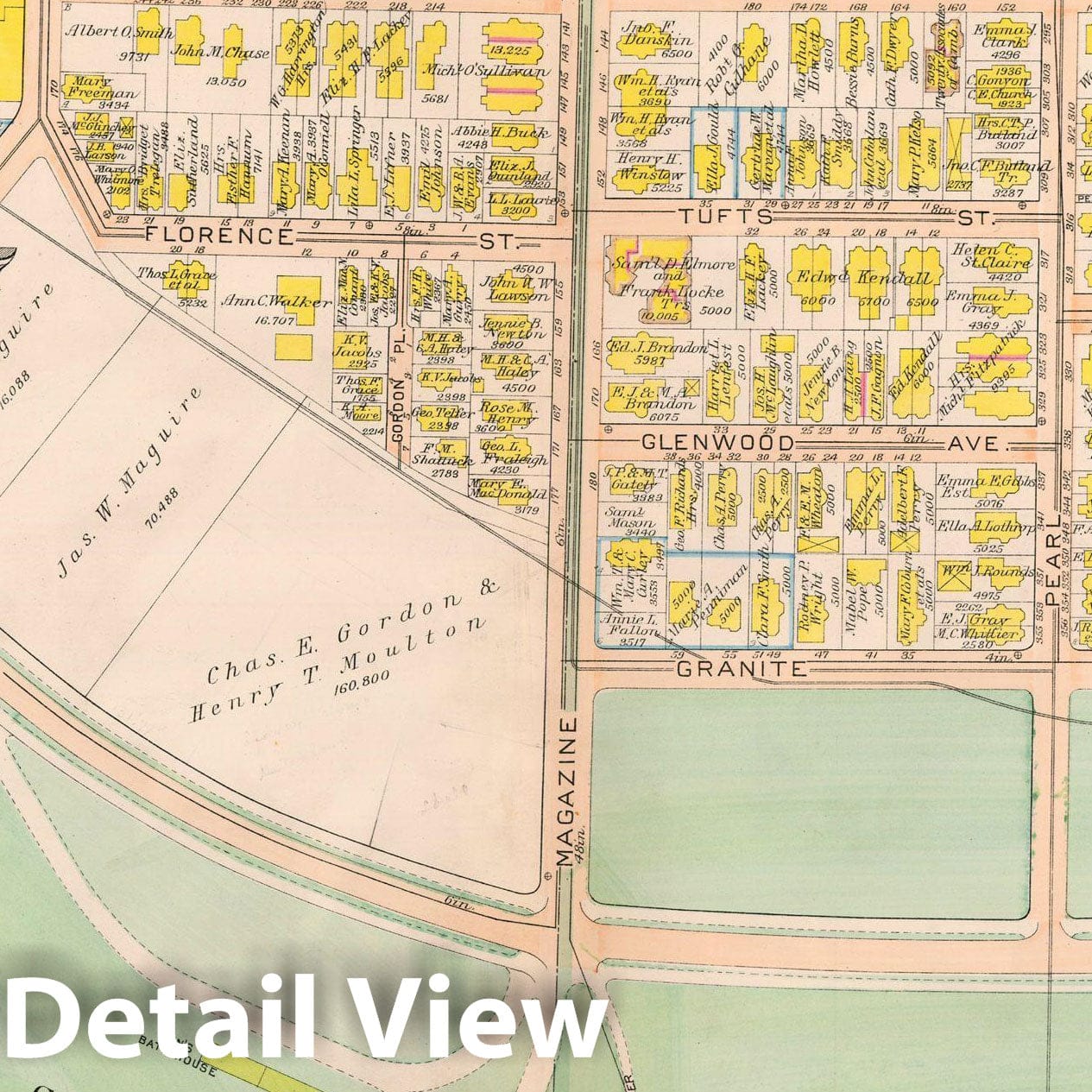 Historic Map : Atlas City of Cambridge Massachusetts 1916 Plate 004 , Vintage Wall Art