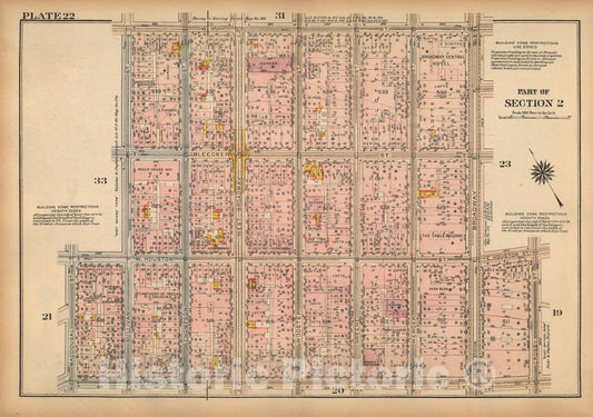 Historic Map : Land Book of the Borough of Manhattan, City of NY, Manhattan 1925 Plate 022 , Vintage Wall Art