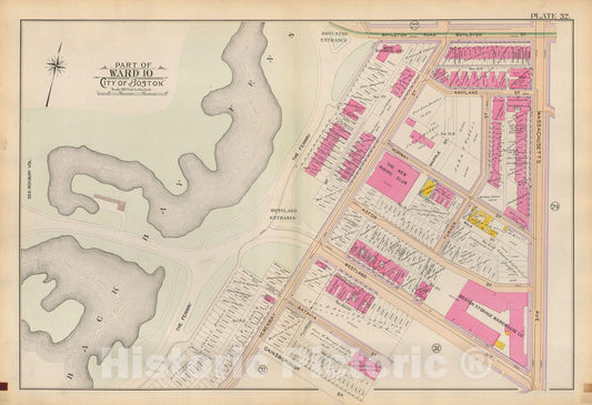 Historic Map : Atlas of Boston Proper, 1898 Plate 032 , Vintage Wall Art