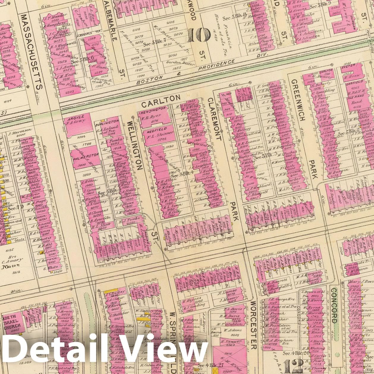 Historic Map : Boston 1895 Plate 011 , Atlas City of Boston Proper & Roxbury , Vintage Wall Art