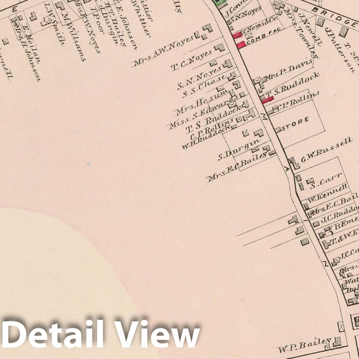 Historic Map : Atlas of Essex County, West Newbury 1884 , v2, Vintage Wall Art