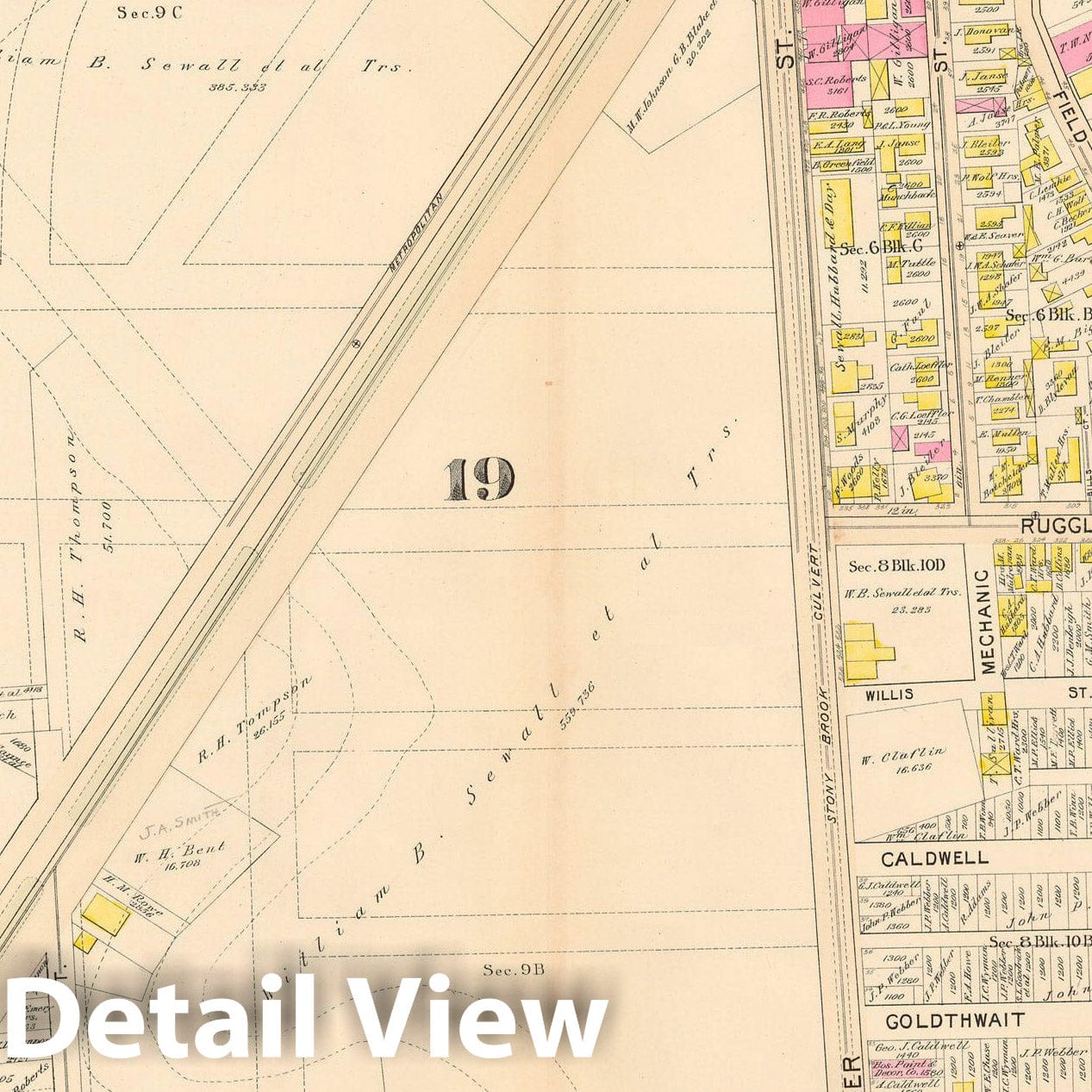Historic Map : Atlas City of Boston Proper 1895 Plate 023 , Vintage Wall Art