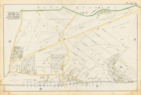 Historic Map : Atlas City of Boston, Vol. 5, Dorchester, Dorchester 1889 Plate 031 , Vintage Wall Art