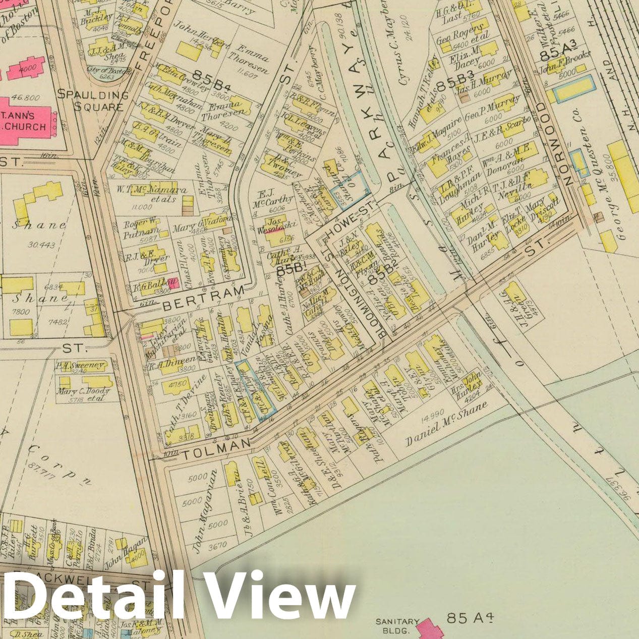 Historic Map : Atlas City of Boston, Dorchester, Dorchester 1933 Plate 031 , Vintage Wall Art