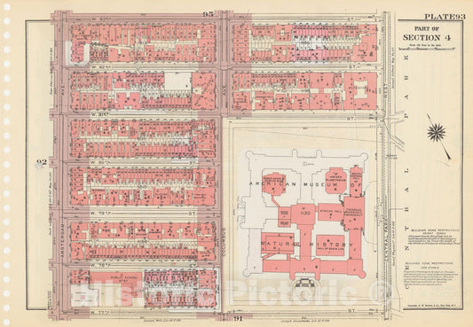 Historic Map : Manhattan Land Book 1955 - Updated Through Nov 7th, New York City 1975 Plate 093 , Vintage Wall Art