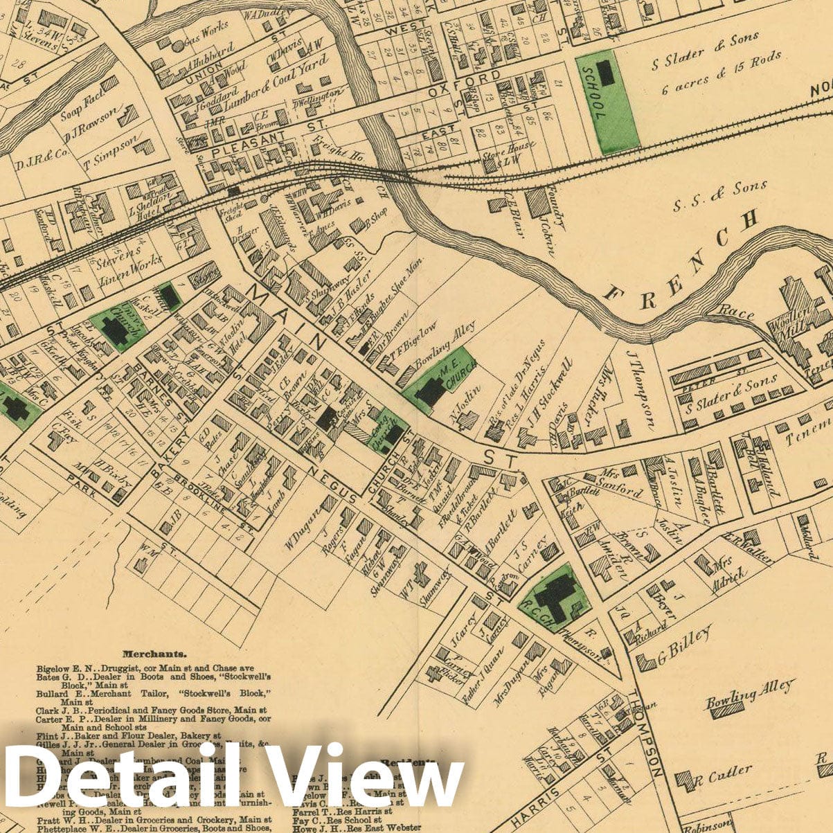 Historic Map : Atlas of Worcester County, Massachsuetts, Webster 1870 , v2, Vintage Wall Art