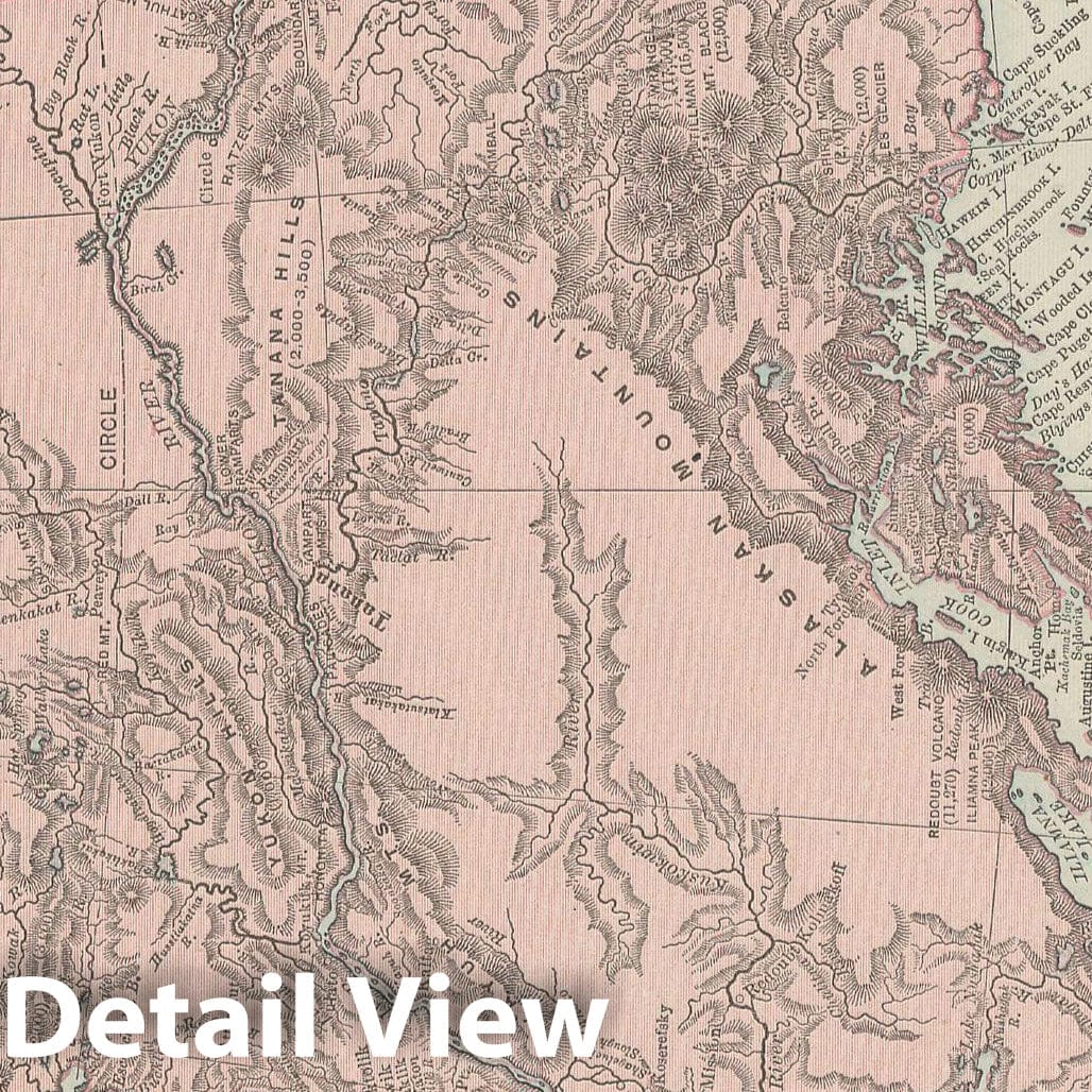 Historic Map : Alaska 1900 , Universal Atlas World , Vintage Wall Art