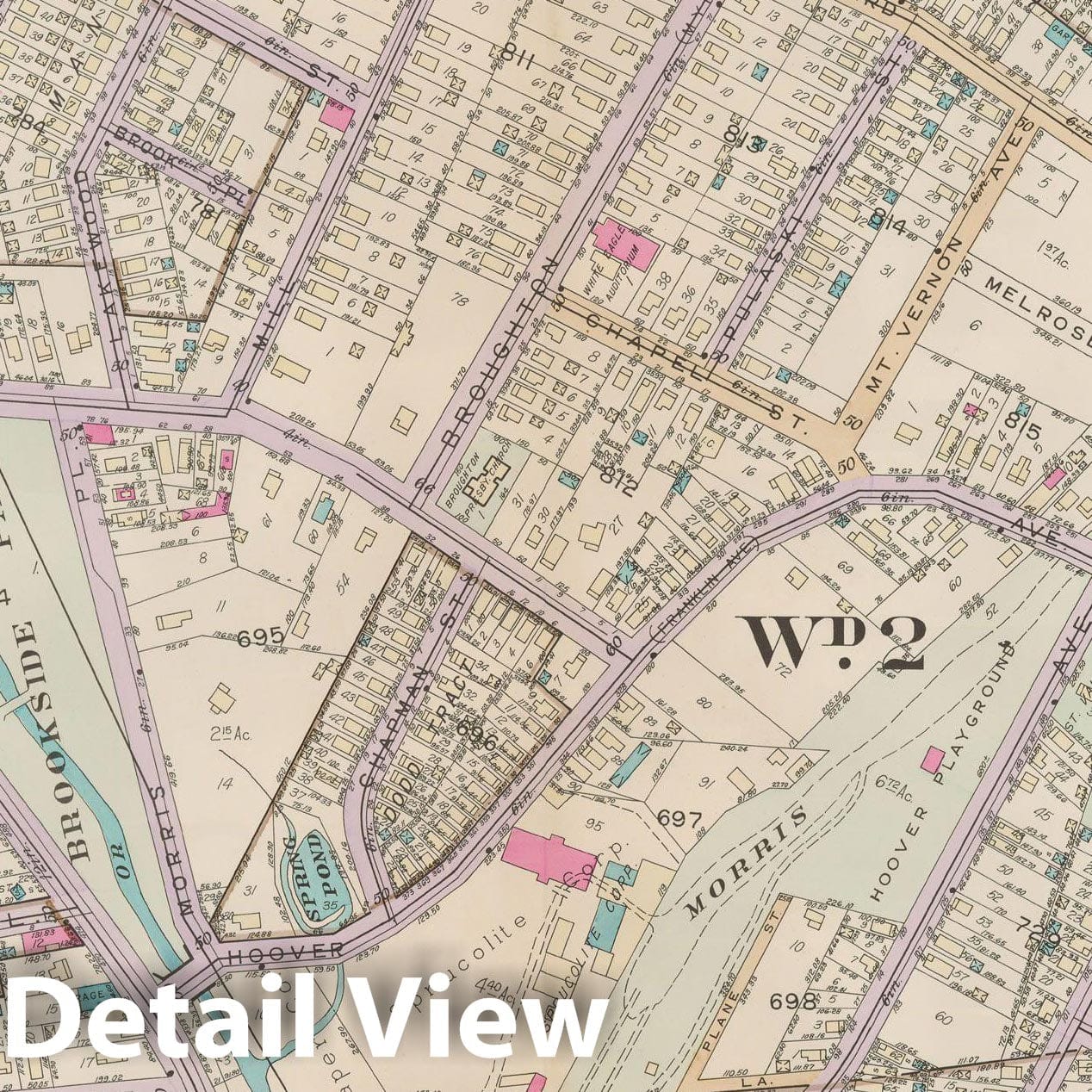 Historic Map : Atlas of Bloomfield, Belleville and Nutley; Essex County Vol D, Bloomfield 1932 Plate 009 , Vintage Wall Art