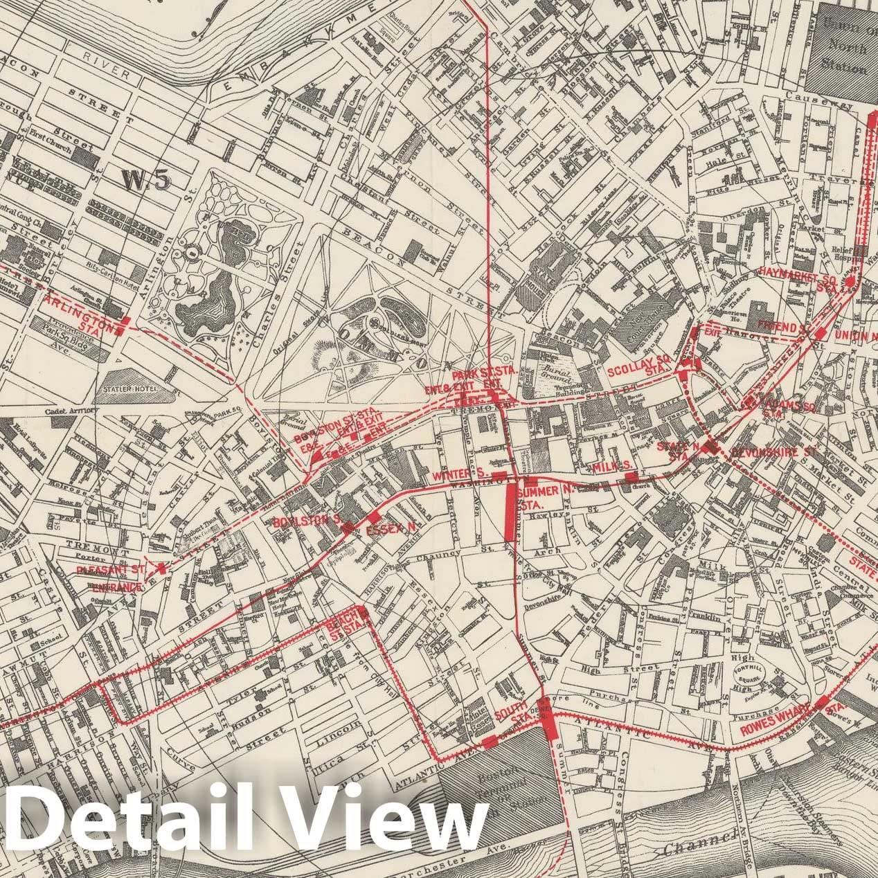 Historic Map : Boston 1921 , Vintage Wall Art