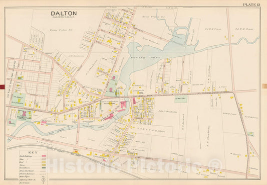 Historic Map : Atlas of Berkshire County Massachusetts, Dalton 1904 Plate 013 , Vintage Wall Art
