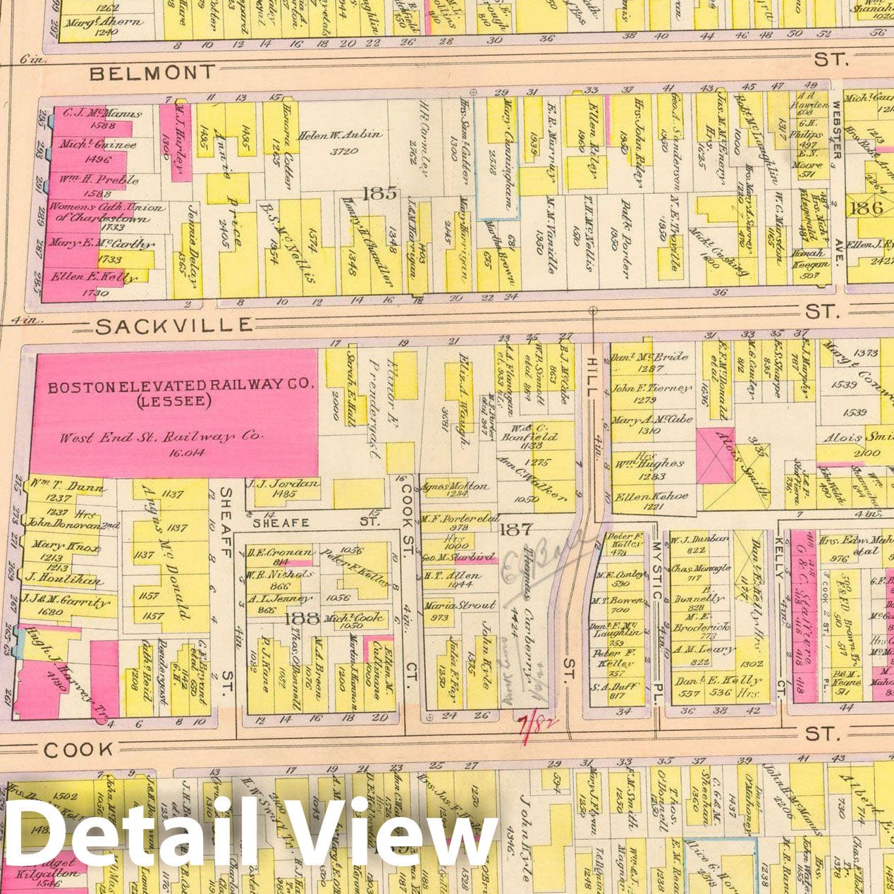 Historic Map : Atlas City of Boston: Charlestown and East Boston, Charlestown 1912 Plate 011 , Vintage Wall Art
