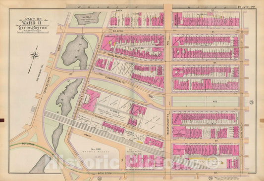 Historic Map : Atlas of Boston Proper, 1898 Plate 022 , Vintage Wall Art