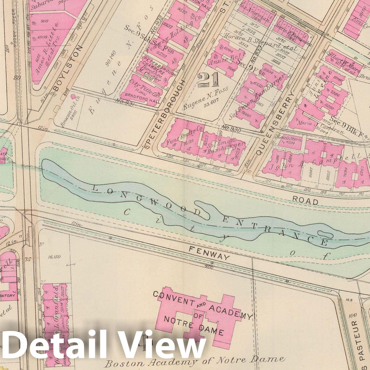 Historic Map : Atlas City of Boston: Boston Proper and Back Bay, Boston 1928 Plate 036 , Vintage Wall Art