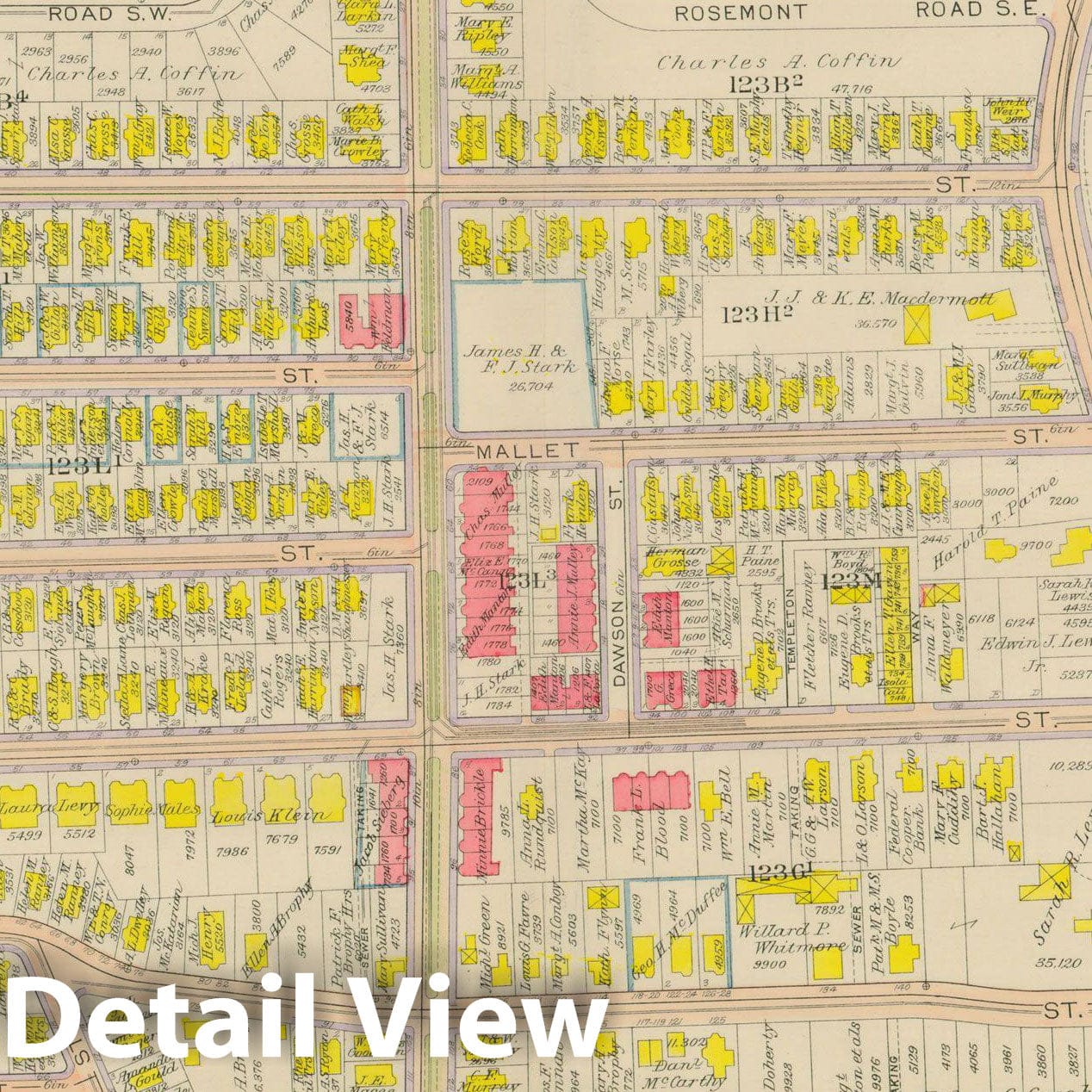 Historic Map : Atlas City of Boston, Dorchester, Dorchester 1918 Plate 029 , Vintage Wall Art