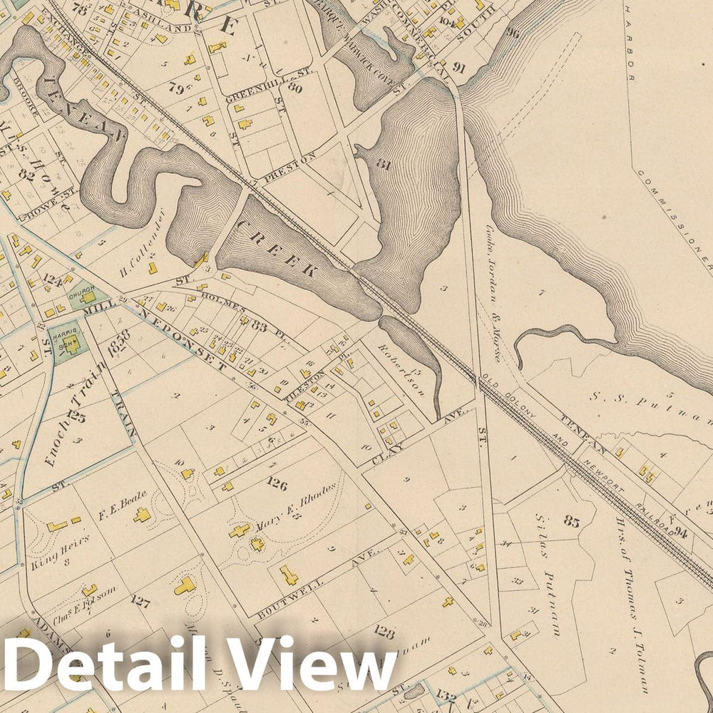 Historic Map : City Atlas of Boston, Massachusetts, Dorchester 1882 Plate 030 , Vintage Wall Art