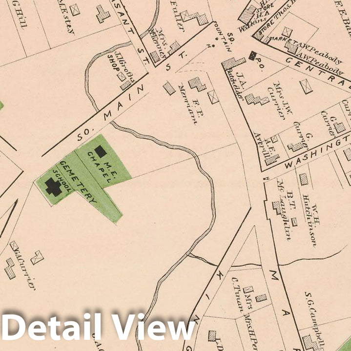 Historic Map : Atlas of Essex County, Middleton 1884 , v2, Vintage Wall Art