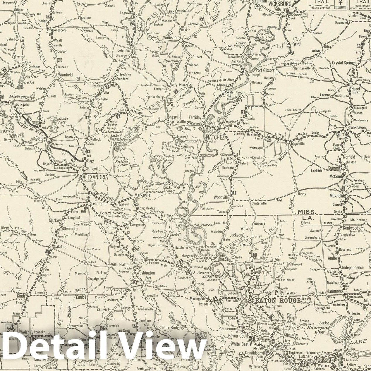Historic Map : Louisiana 1925 , Vintage Wall Art