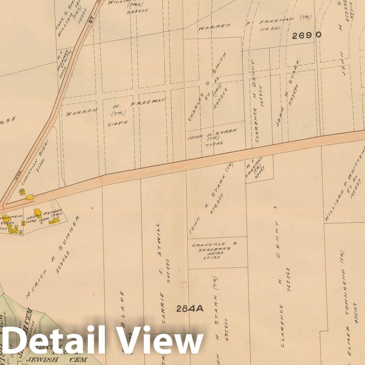 Historic Map : Atlas of Dorchester, West Roxbury and Brighton, West Roxbury 1899 Plate 032 , Vintage Wall Art
