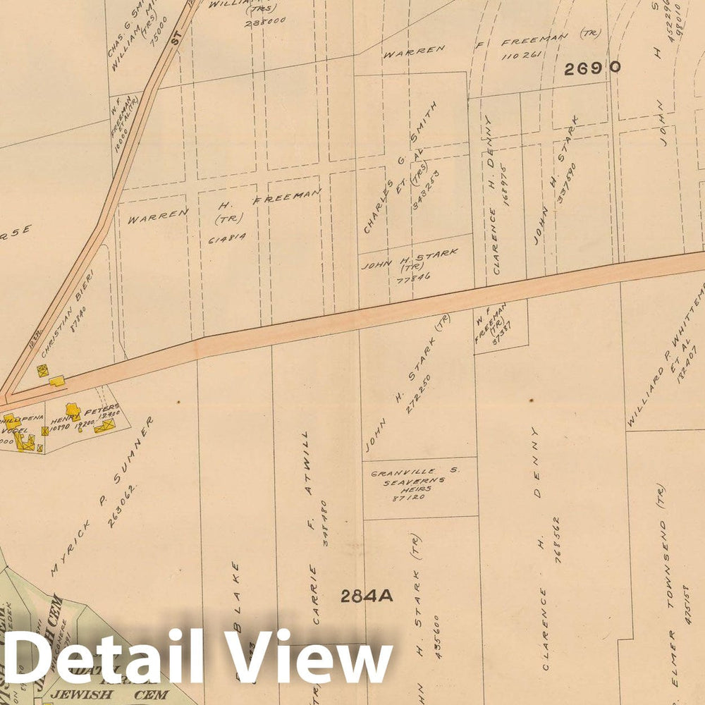 Historic Map : Atlas of Dorchester, West Roxbury and Brighton, West Roxbury 1899 Plate 032 , Vintage Wall Art
