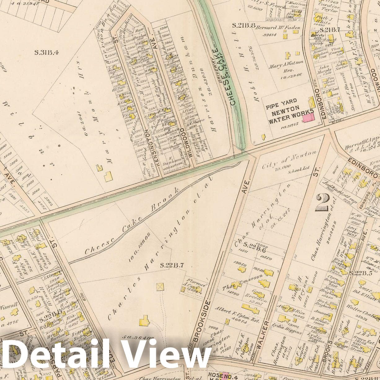 Historic Map : Atlas City of Newton, Newton 1895 Plate 006 , Vintage Wall Art