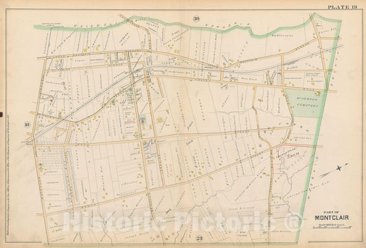 Historic Map : Atlas of Essex County, New Jersey, Montclair 1890 Plate 019 , Vintage Wall Art