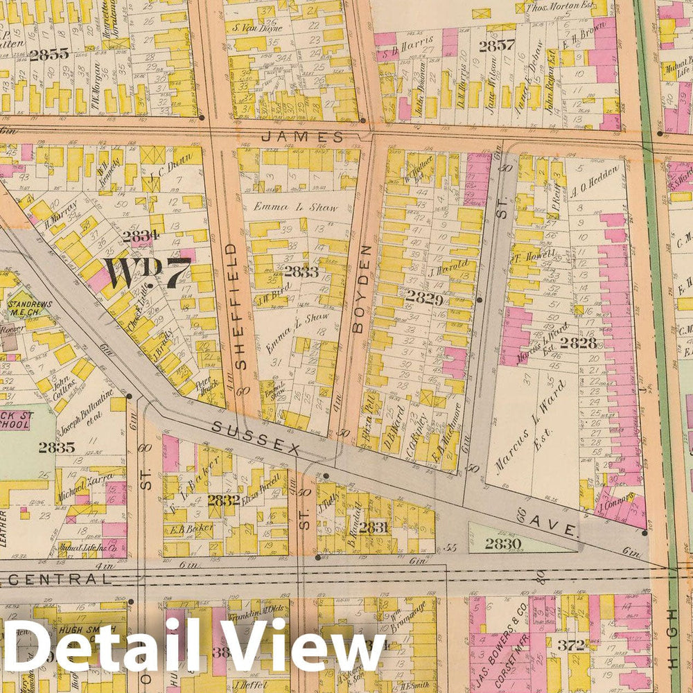 Historic Map : Atlas City of Newark, Newark 1901 Plate 010 , Vintage Wall Art