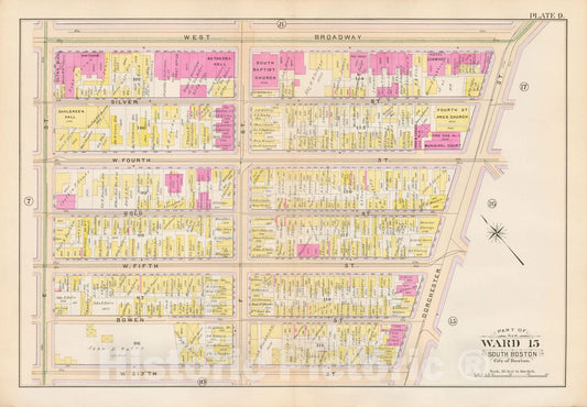 Historic Map : Atlas City of Boston, South Boston 1899 Plate 009 , Vintage Wall Art