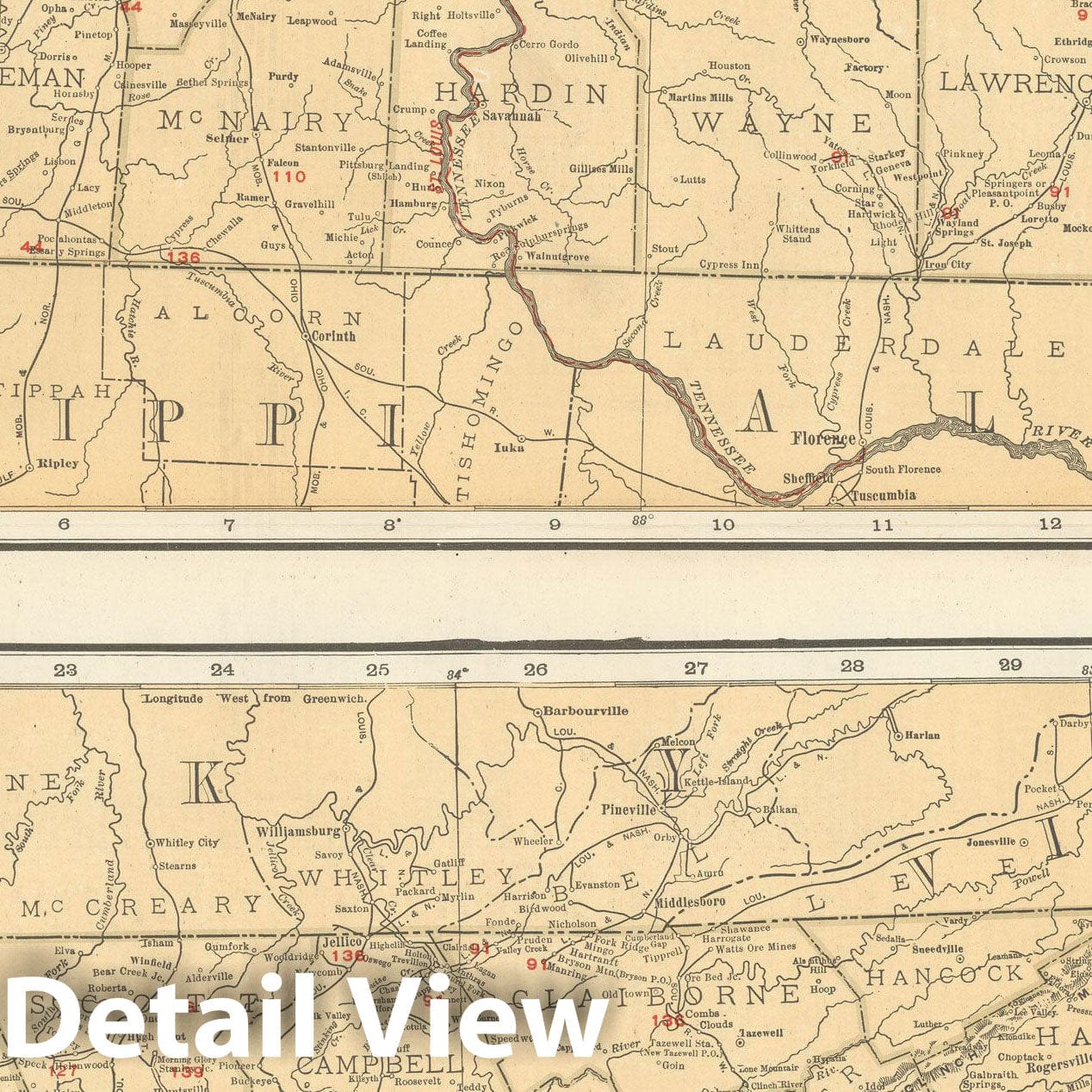 Historic Map : Tennessee 1925 , Vintage Wall Art