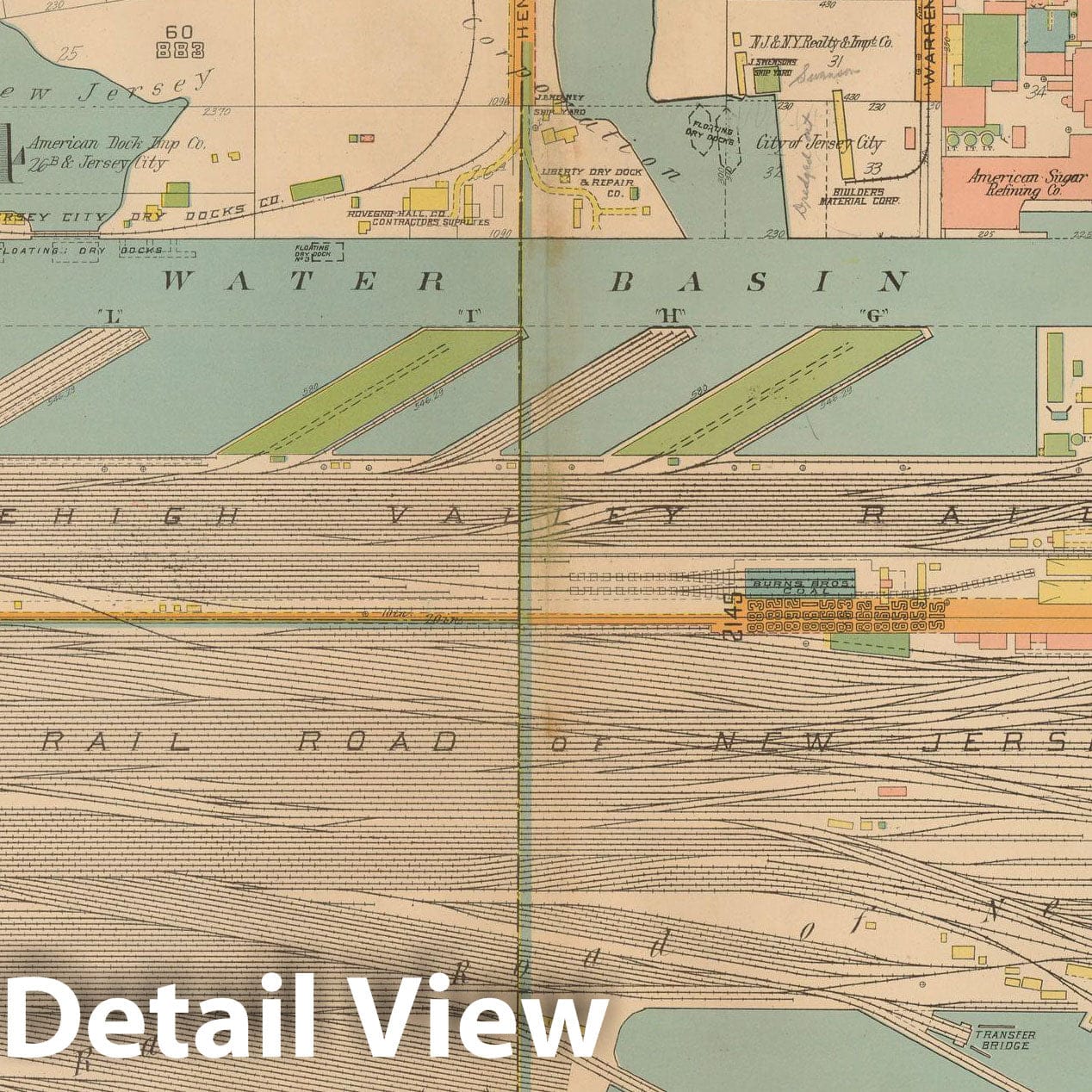 Historic Map : Plat Book of Jersey City, 1928 Plate 048 , Vintage Wall Art