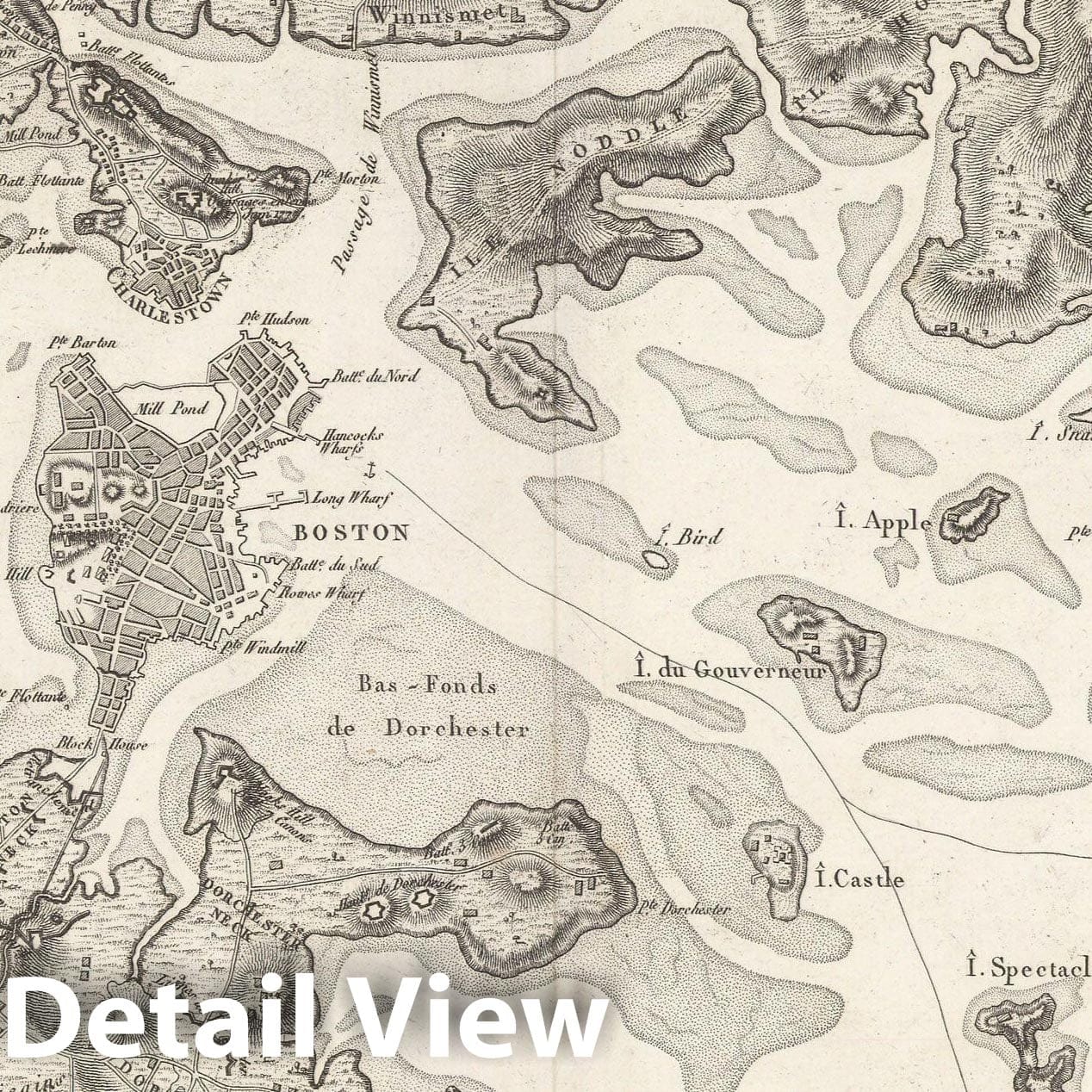 Historic Map : Boston 1807 , Vintage Wall Art