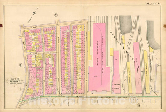Historic Map : Atlas City of Boston, City Proper, Vol. I, Boston 1888 Plate 008 , Vintage Wall Art