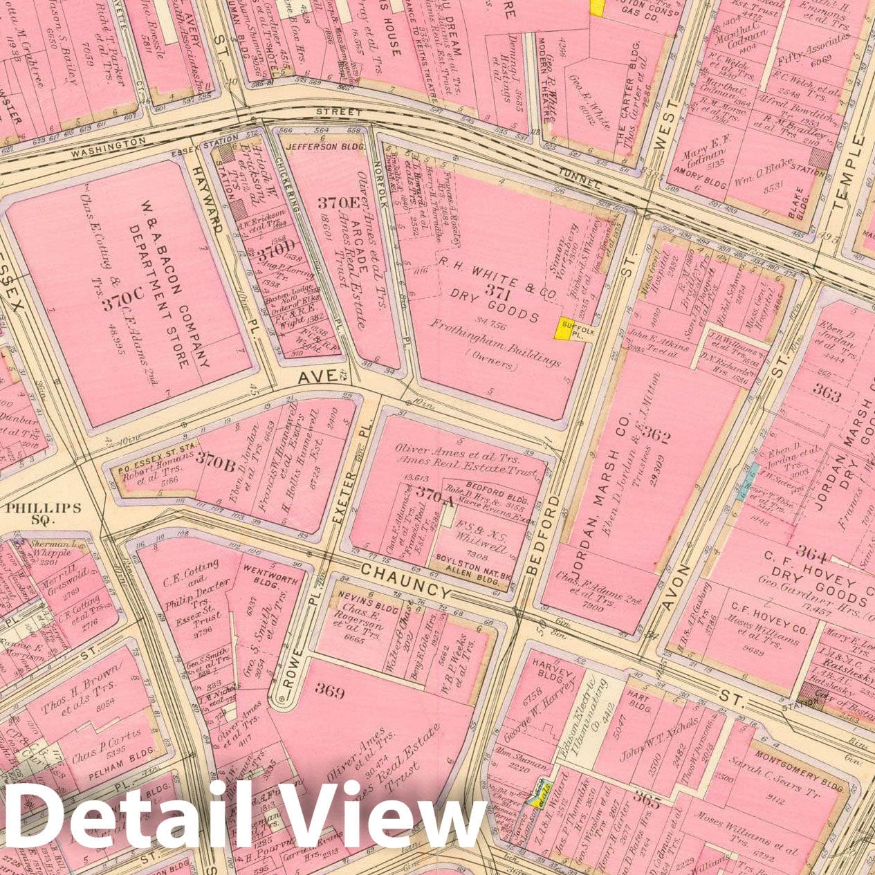 Historic Map : Atlas City of Boston, Boston Proper and Back Bay, Boston 1917 Plate 011 , Vintage Wall Art