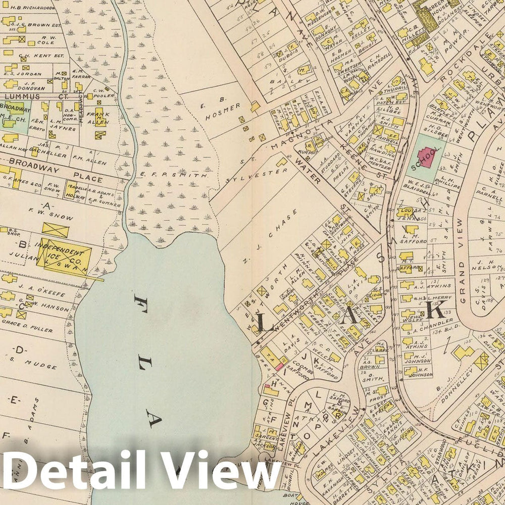 Historic Map : Atlas of Lynn, Swampscott and Saugus, Lynn 1905 Plate 015 , Vintage Wall Art
