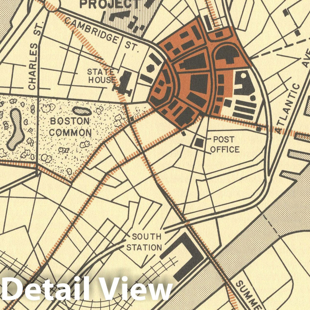 Historic Map : Government Center Setting 1959 , Vintage Wall Art