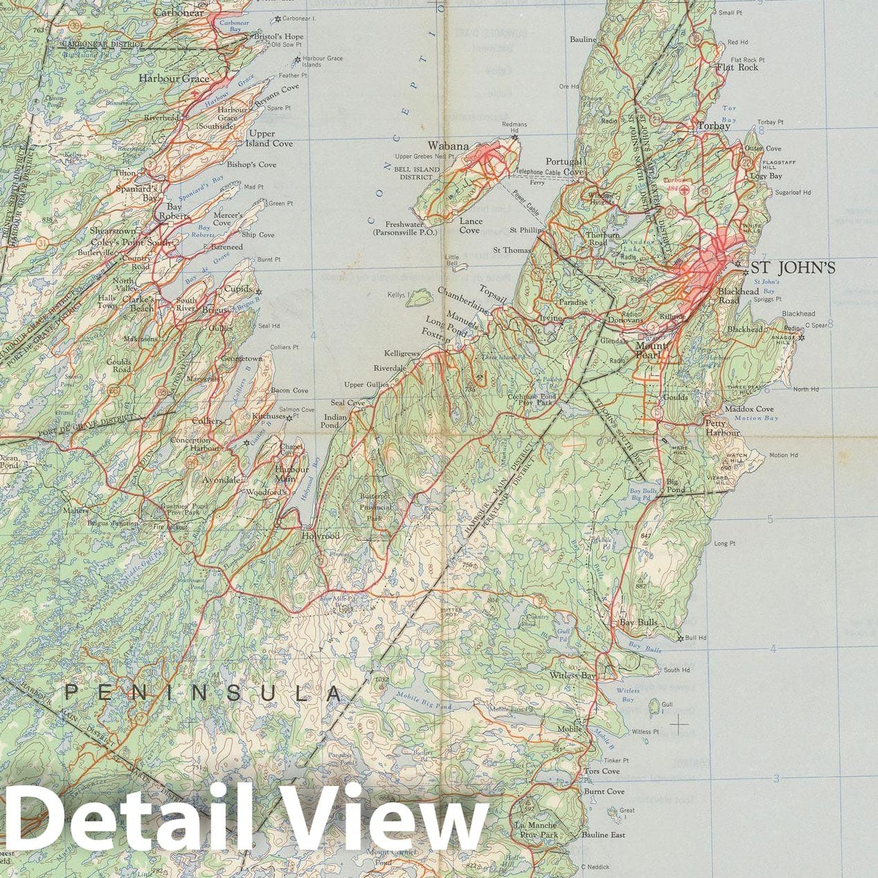 Historic Map : Canada National Topographic System, St. John's 1971 , Vintage Wall Art