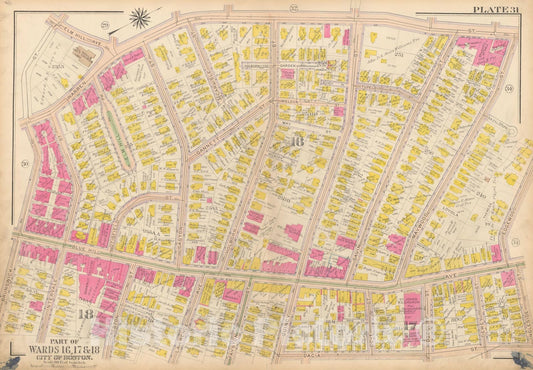 Historic Map : Atlas City of Boston, Roxbury, Roxbury 1915 Plate 031 , Vintage Wall Art