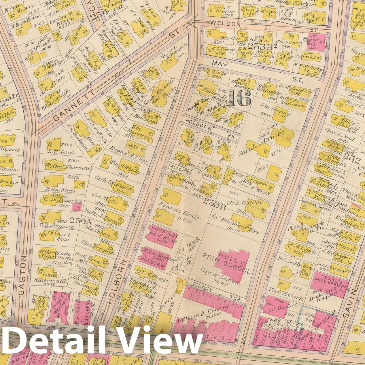 Historic Map : Atlas City of Boston, Roxbury, Roxbury 1915 Plate 031 , Vintage Wall Art