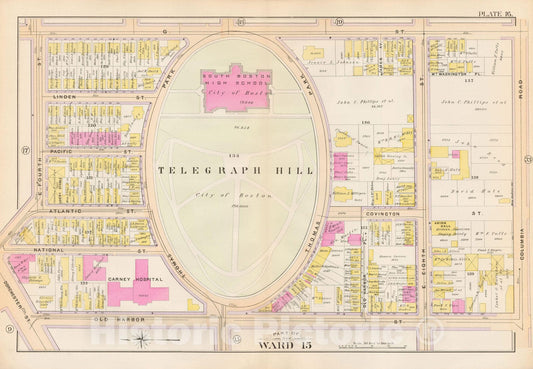 Historic Map : Atlas City of Boston, South Boston 1899 Plate 016 , Vintage Wall Art