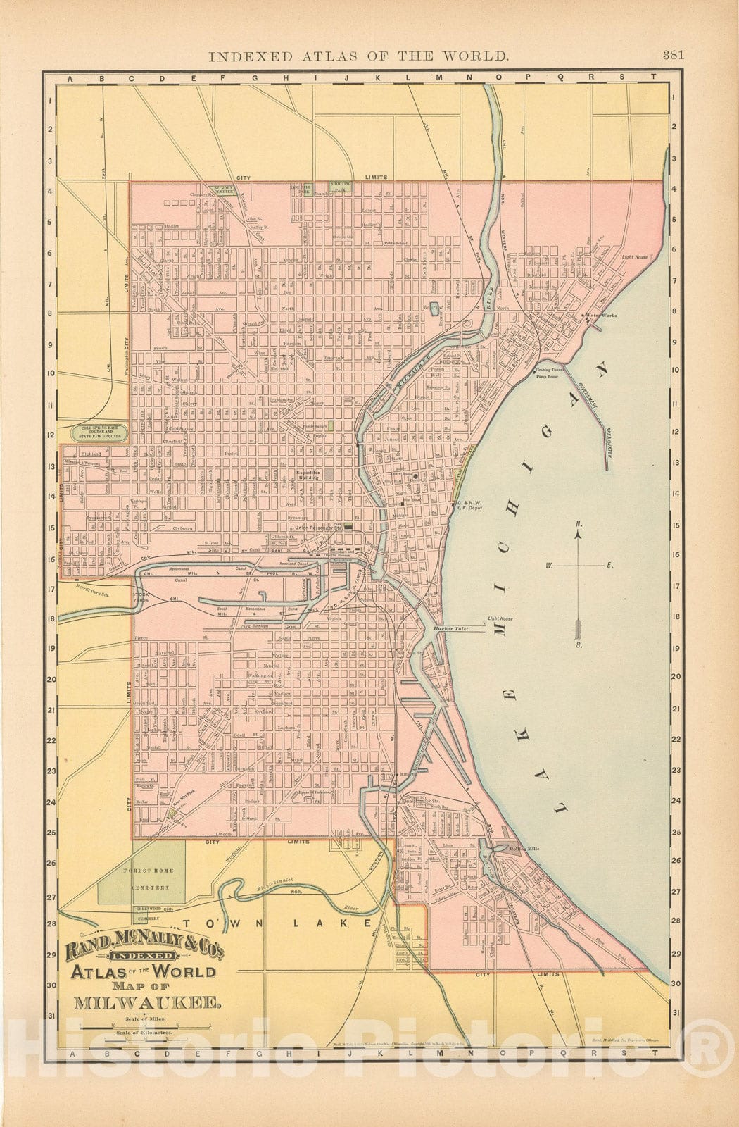 Historic Map : Milwaukee 1894 , Vintage Wall Art